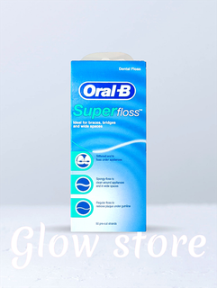 نخ دندان اورال-بی مدل Super floss اصلی مناسب برای ایمپلنت و ارتودنسی