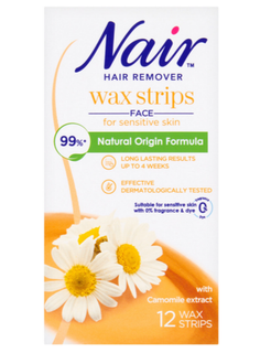 نوار موبر صورت نیر مدل Wax Strips با عصاره بابونه – برای پوست حساس، ۱۲ عدد