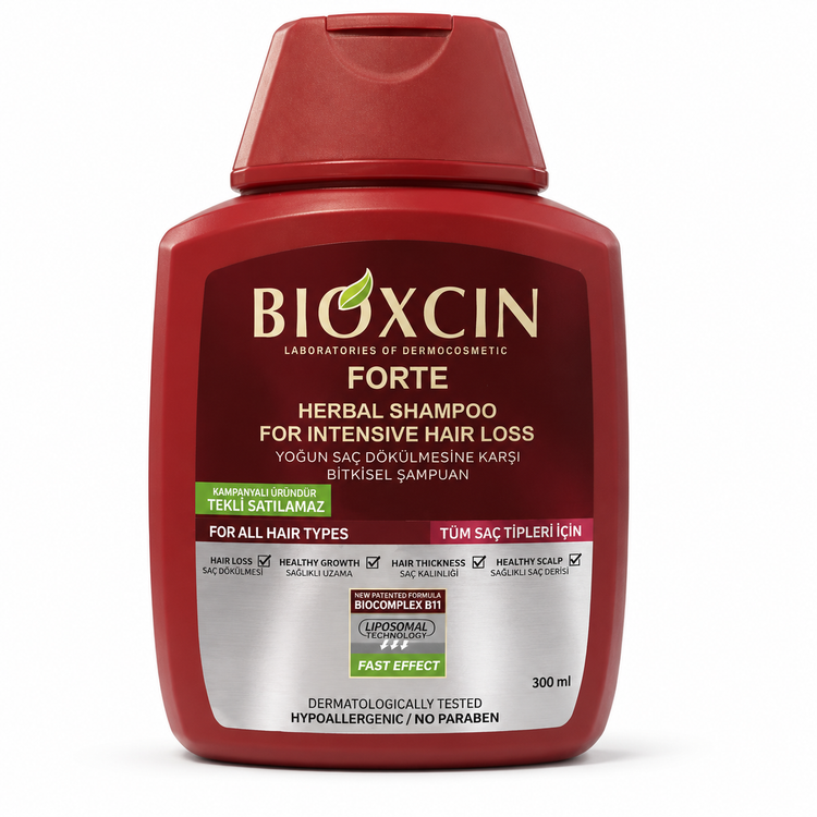 شامپو گیاهی ضدریزش مو بیوکسین فورت Bioxcin Forte حجم ۳۰۰ میلیلیتر